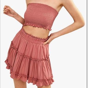 ZAFUL Two Piece Matching Skirt Set Pink Size Medium